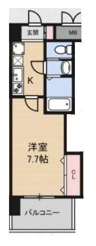 LUXE新大阪I(1K/6階)の間取り写真
