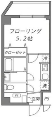 リュシアン大崎(1K/2階)の間取り写真