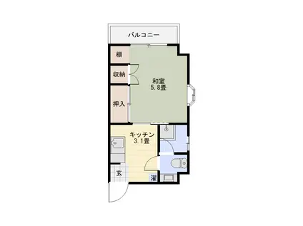 サニーレジデンスIII(1K/5階)の間取り写真