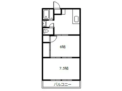 奈良渕ハイツ(2DK/1階)の間取り写真