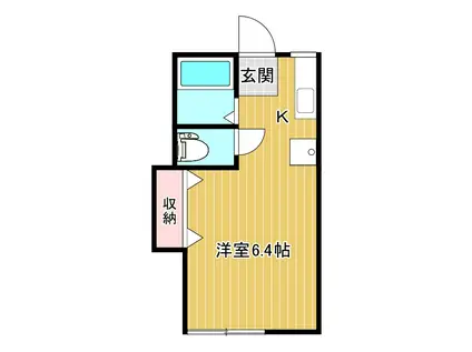 ポートエスティ(1K/2階)の間取り写真