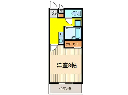 コタン U(1K/2階)の間取り写真