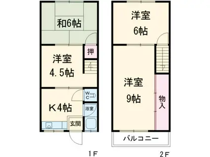 第一末広荘(4DK/1階)の間取り写真