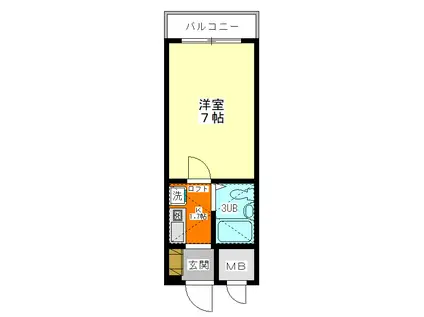 パークヒルズ(1K/1階)の間取り写真