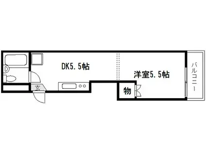 シャンボール今出川(1DK/4階)の間取り写真