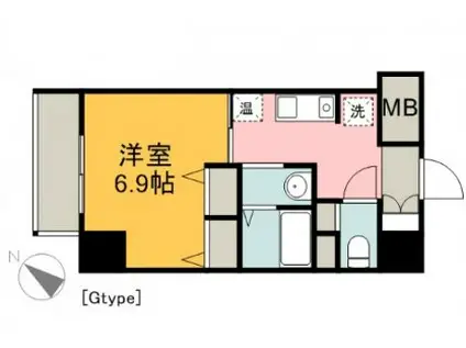 メゾン富士見(1K/8階)の間取り写真