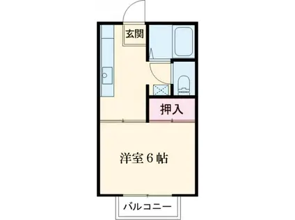 ハイム富士(1K/1階)の間取り写真