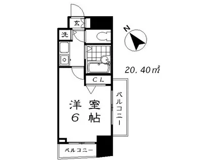 プレール武蔵小山弐番館(1K/7階)の間取り写真
