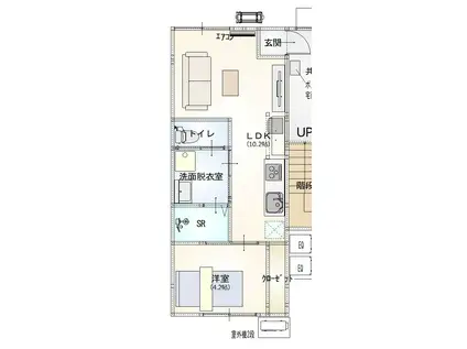 サステナ中居林(1LDK/2階)の間取り写真