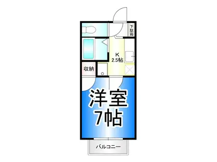 トレイン北堀(1K/2階)の間取り写真