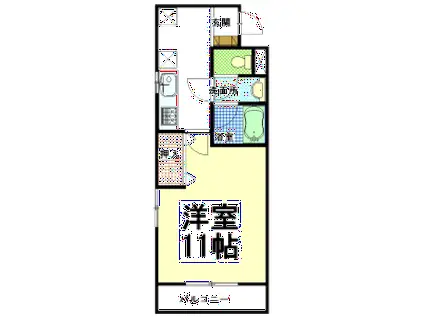 スクエア今泉A(1K/2階)の間取り写真
