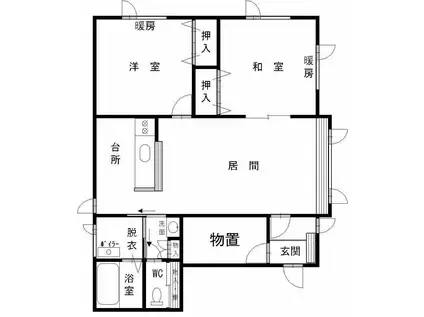 コンフォート(2DK/1階)の間取り写真