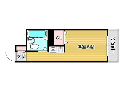 Jクレスト関目(ワンルーム/4階)の間取り写真