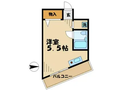 プチコート高幡(ワンルーム/2階)の間取り写真