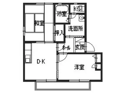 シャーメゾン下万呂(2DK/2階)の間取り写真