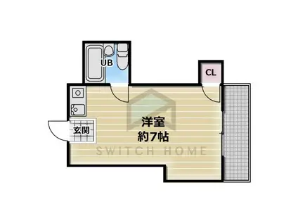 JPアパートメント東大阪(ワンルーム/2階)の間取り写真