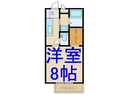 ソレジオ・M B棟(1K/2階)の間取り写真