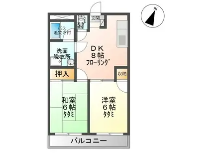 ハビットパーク赤坂(2DK/3階)の間取り写真
