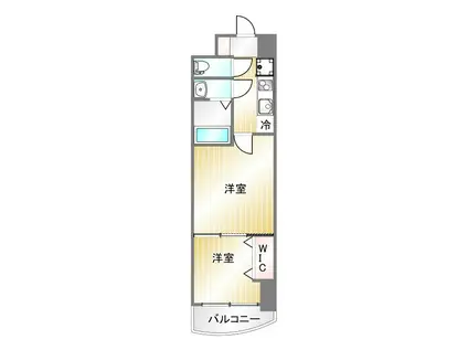 セレニテ神戸ミラクシュッド(1DK/6階)の間取り写真