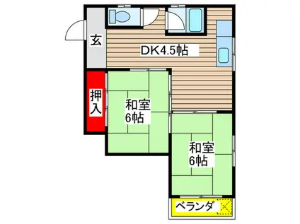 横井ビル(2DK/3階)の間取り写真