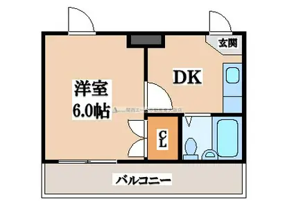 小阪CTハウス(1DK/7階)の間取り写真
