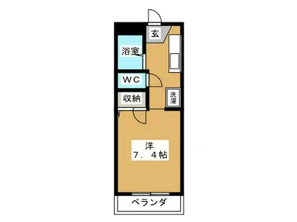 OKANOII(ワンルーム/4階)の間取り写真