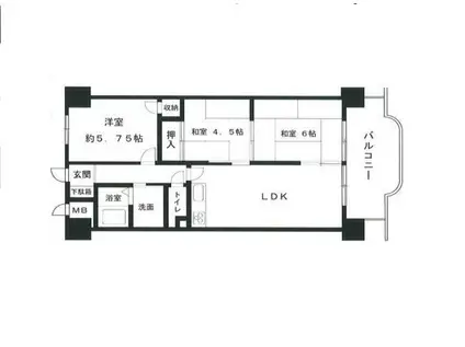 エクセル東加古川壱番館(3LDK/4階)の間取り写真