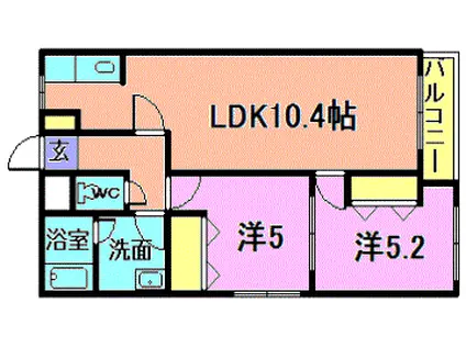 アーバンライフA(2LDK/3階)の間取り写真