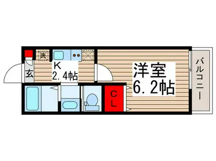 二和壱番館(1K/1階)の間取り写真