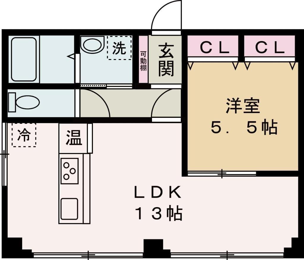 エイトビル福崎(1LDK/3階)の間取り写真