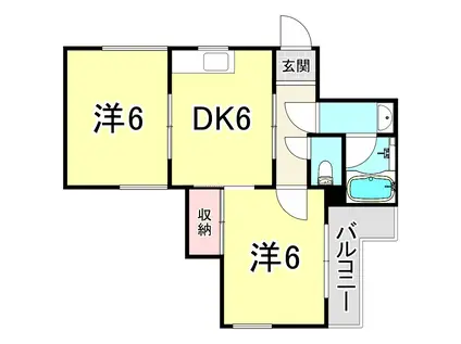 レガリア園田(2DK/3階)の間取り写真