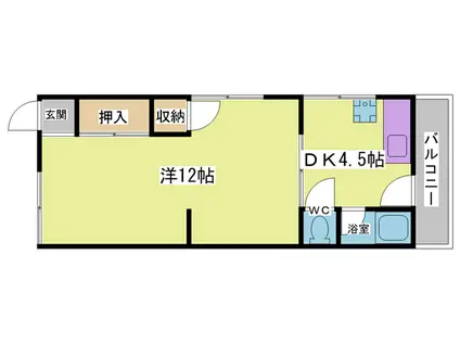 鈴蘭台南町アパートメント(1DK/2階)の間取り写真