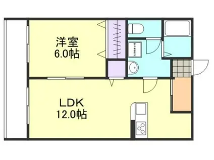 ホワイトマンション吉岡 C(1LDK/2階)の間取り写真