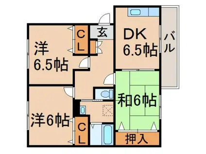 コートダジュール(3DK/1階)の間取り写真