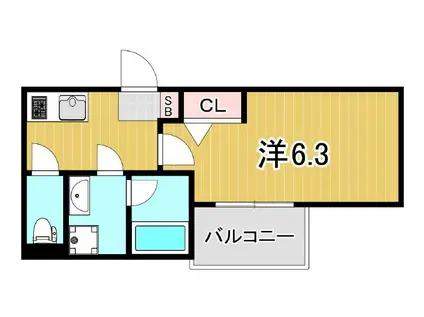 DIPS綾瀬(1K/4階)の間取り写真