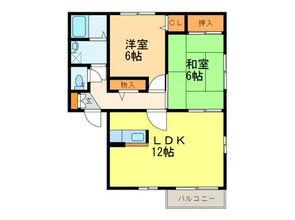 メゾンワイズ(2LDK/2階)の間取り写真