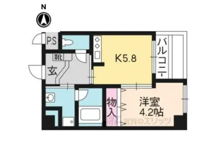 武三ビルディング(1K/2階)の間取り写真