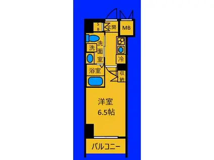 ハーモニーレジデンス横浜みなとみらい(1K/11階)の間取り写真