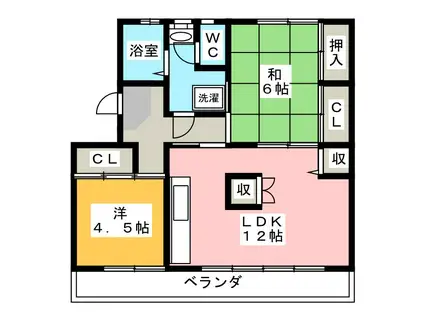 庄幸マンション(2LDK/2階)の間取り写真