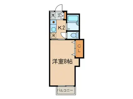 ハイツ千代浦(1K/1階)の間取り写真