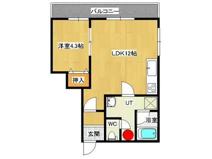 藤グリーンマンション(1LDK/6階)の間取り写真