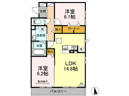 メゾン アネスト(2LDK/1階)の間取り写真