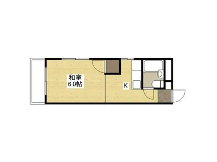 マンションMIWA(1K/3階)の間取り写真