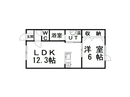 パークマンション(1LDK/1階)の間取り写真