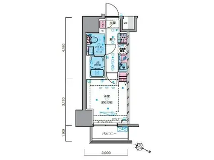 GENOVIA青砥SKYGARDEN(1K/7階)の間取り写真