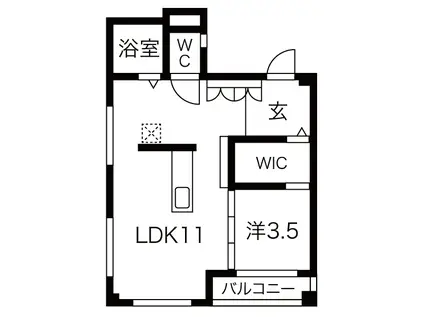 ベルビラ四間道(1LDK/4階)の間取り写真
