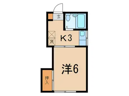 コーポ秋元(1K/1階)の間取り写真