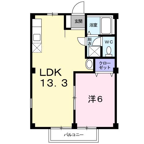 エクセル牟礼(1LDK/1階)の間取り写真