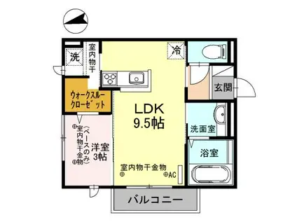 ツインヴィラ増泉(1LDK/2階)の間取り写真