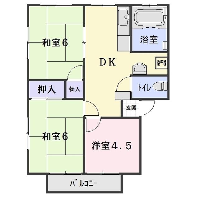 パナハイツ梶原(3DK/1階)の間取り写真
